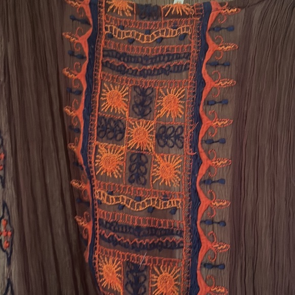 Free People Maroon embroidered top XS - Picture 3 of 4